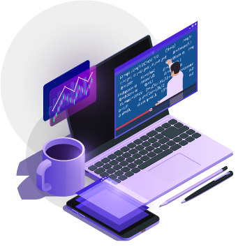 Online finance learning illustration