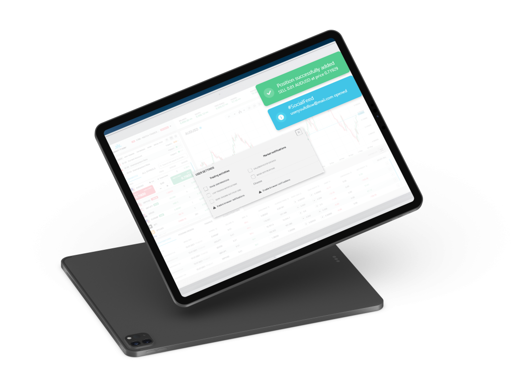 In-platform notification alerts on tablet